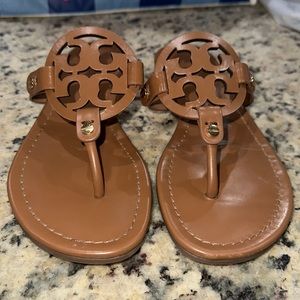 Tory Burch Miller Sandal Vintage Vachetta Brown Leather size 7.5 barely worn!